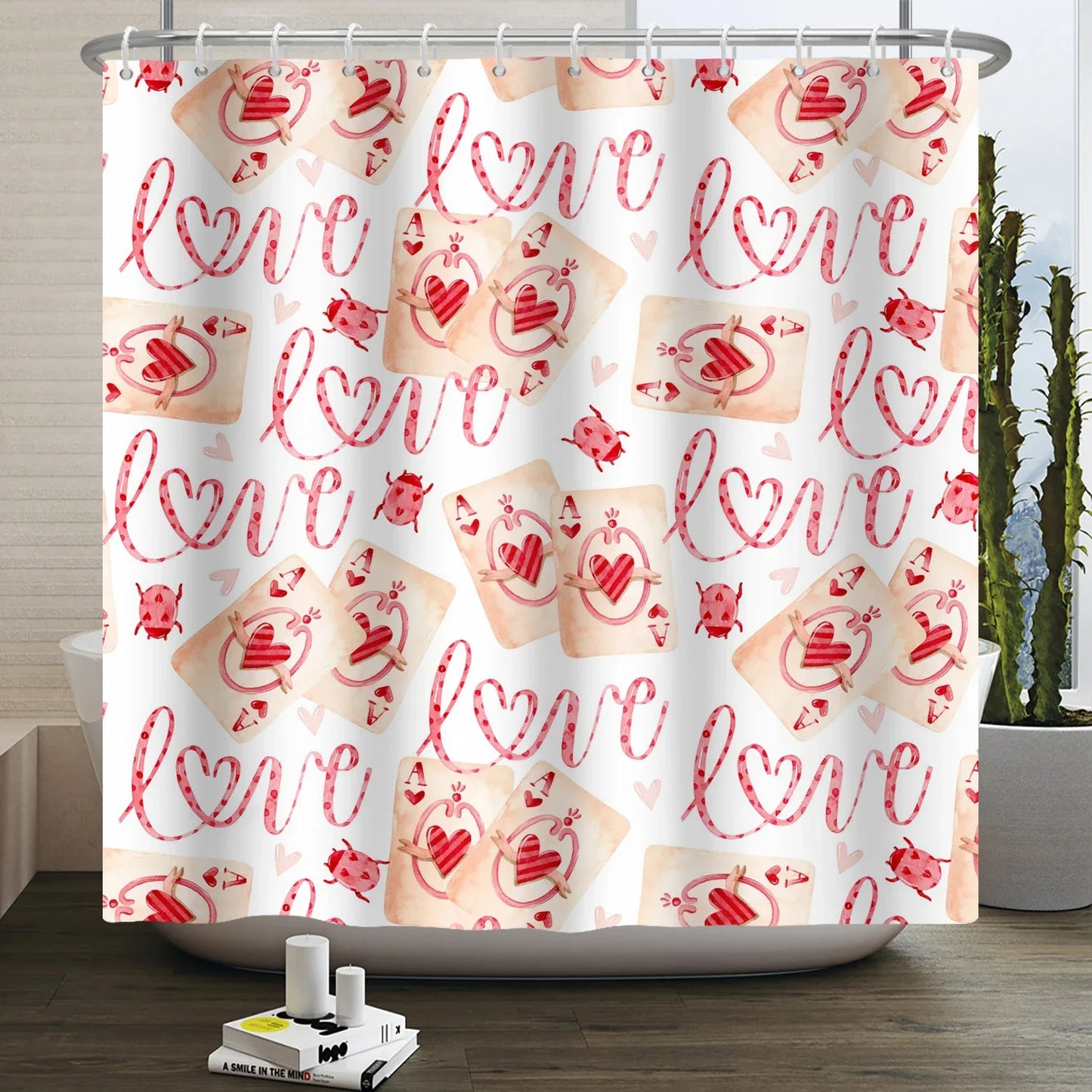 "Happy Valentine's Day" Shower Curtain