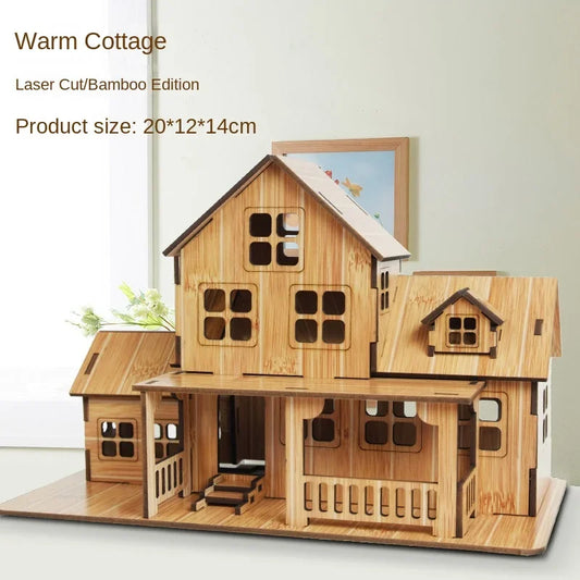 Wooden 3D House Model Puzzle