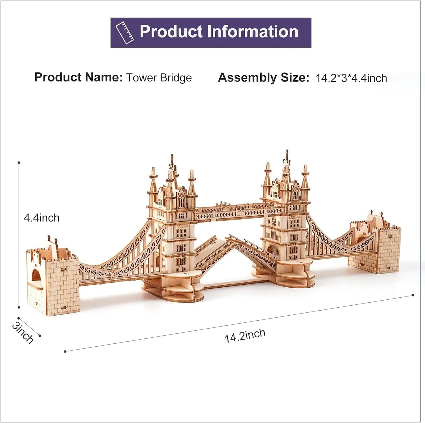 Wooden 3D Tower Bridge Big Ben Eiffel Tower Puzzle