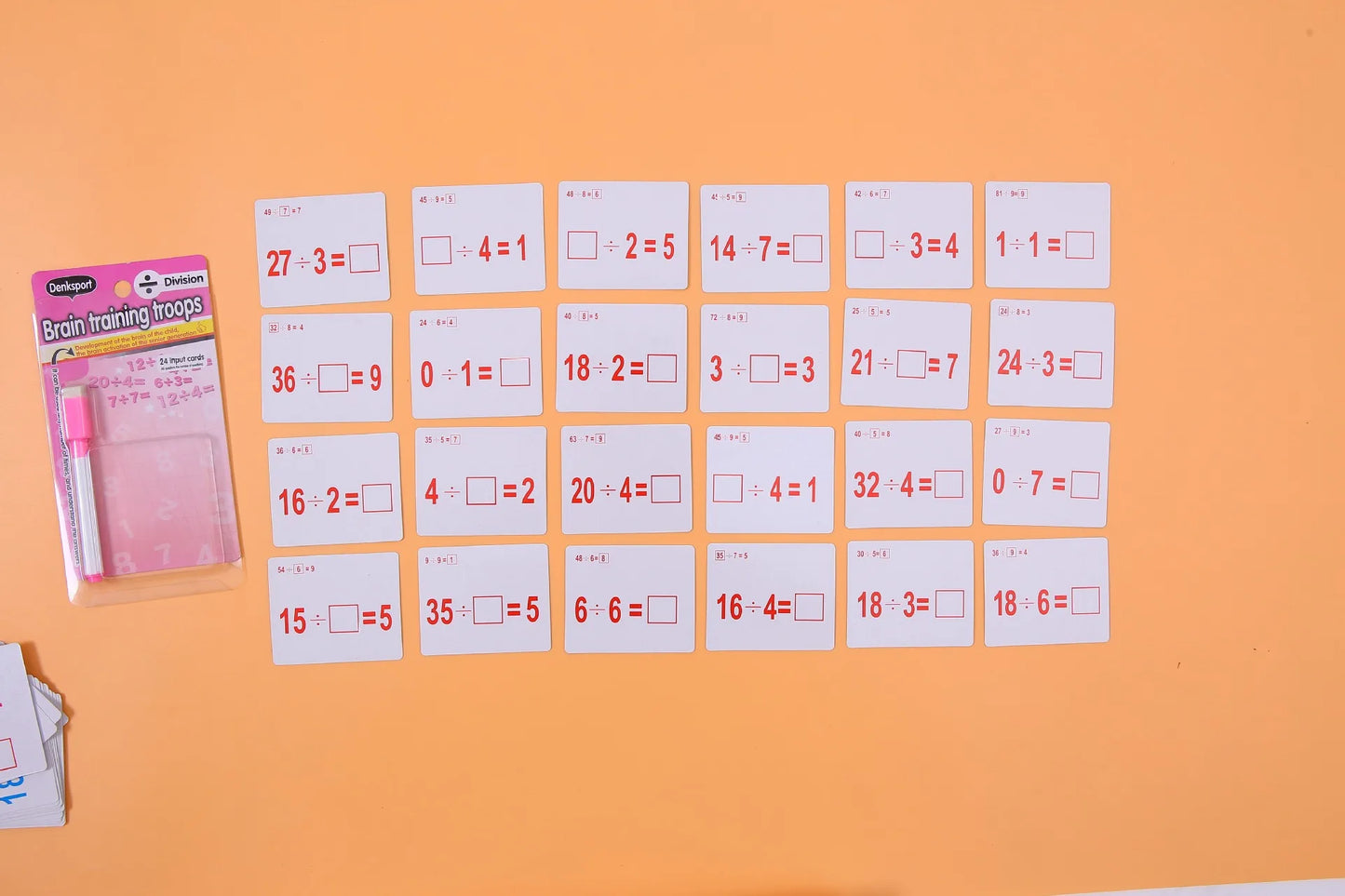 Erasable Math Operations Table Cards