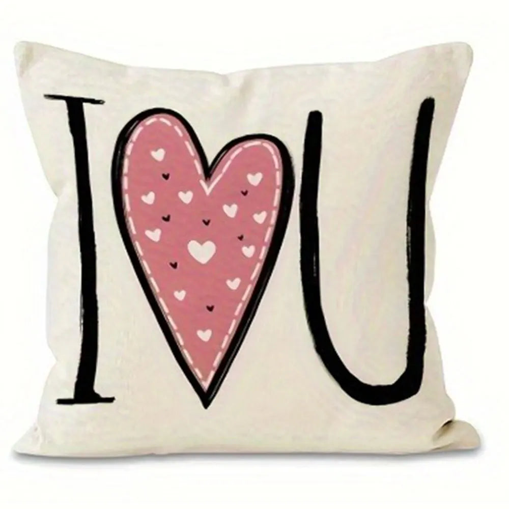 "Pink Love Valentine's Day" Pillow Covers