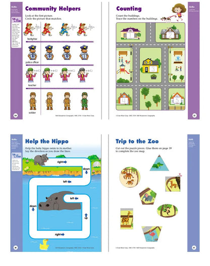 Cahier d'exercices de géographie Skill Sharpeners - Niveaux pré-maternelle à 3e année, ensemble de 5 livres