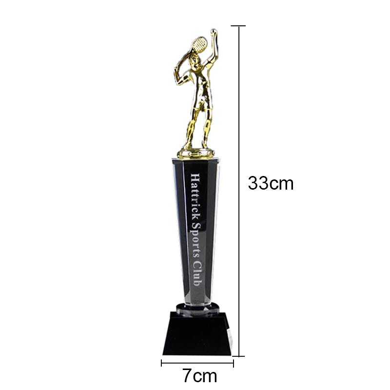 Trophée de tennis en cristal