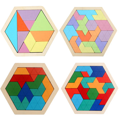 Puzzle Tangram 3D en bois