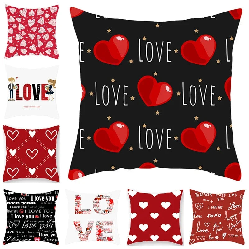 "Valentine's Day Red Black Series" Pillow Covers