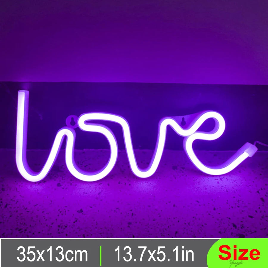 "Hello, Heart, Love" Neon Signs