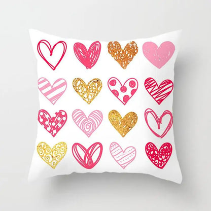 "Valentine's Day Red Pink Heart" Pillow Covers