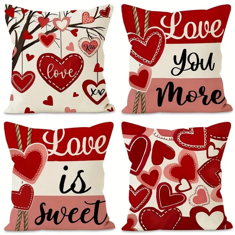 "Valentine's Day Love Heart" Pillow Covers