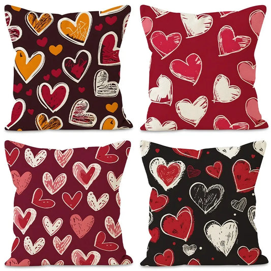 "Valentine's Day Love Heart" Pillow Covers