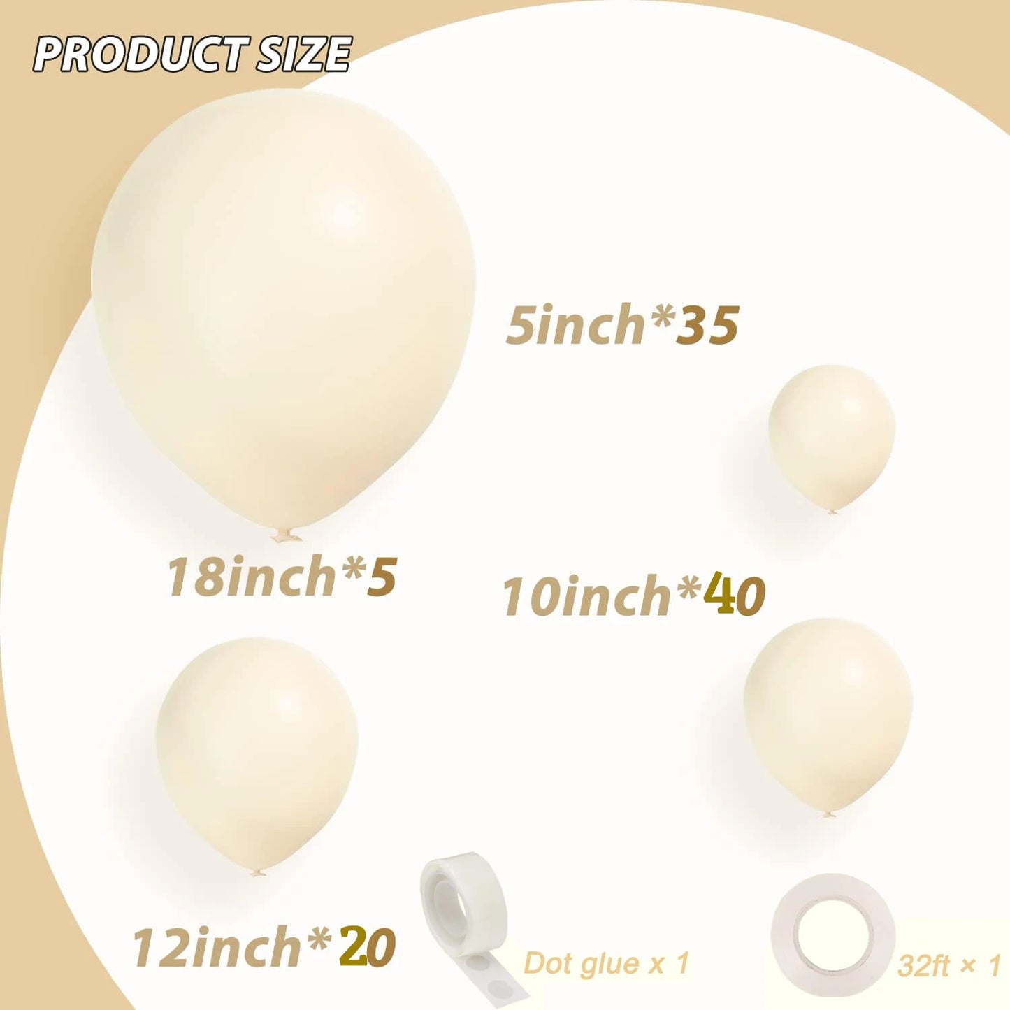 102pcs Sand White Balloon Garland