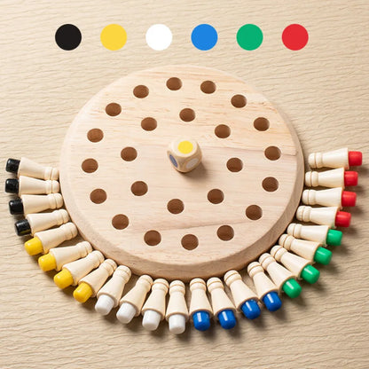 Wooden Memory Color Match Stick Game Board