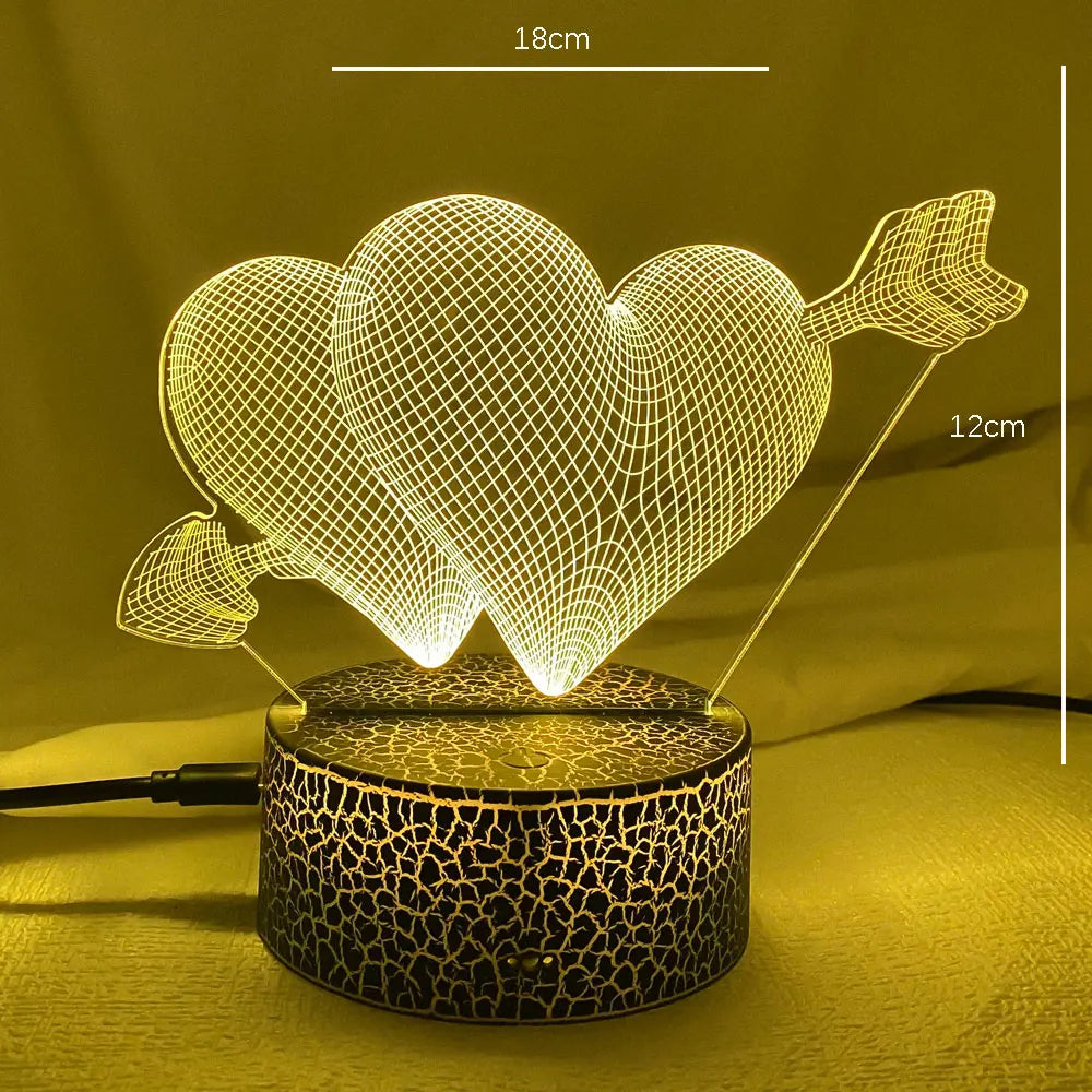 "Pierce Your Heart" 3D Night Light