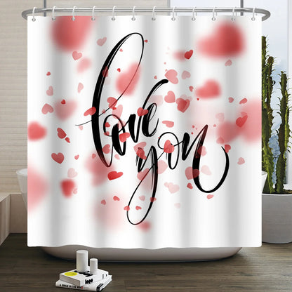 "Happy Valentine's Day" Shower Curtain