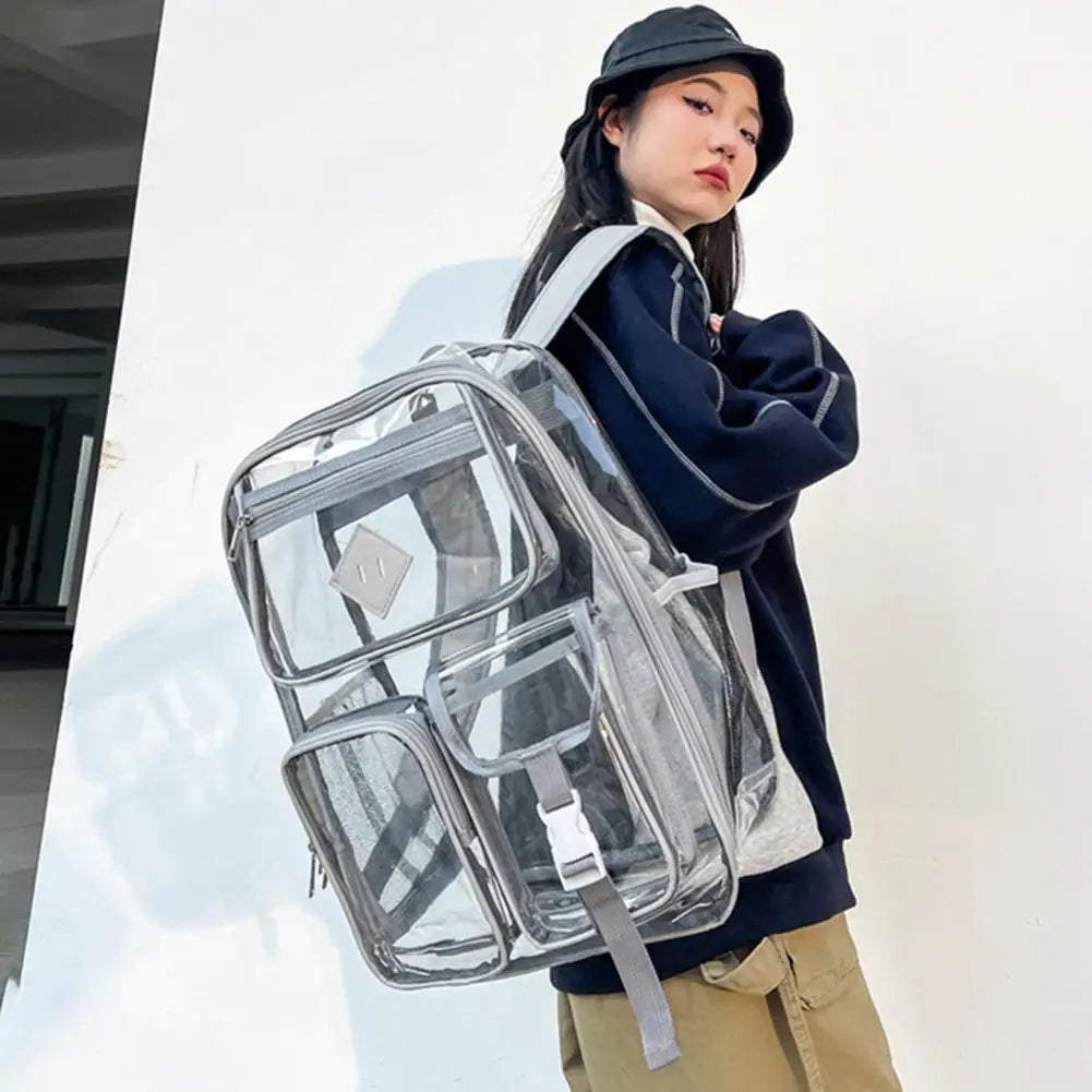 Large Clear Waterproof Zipper Backpack