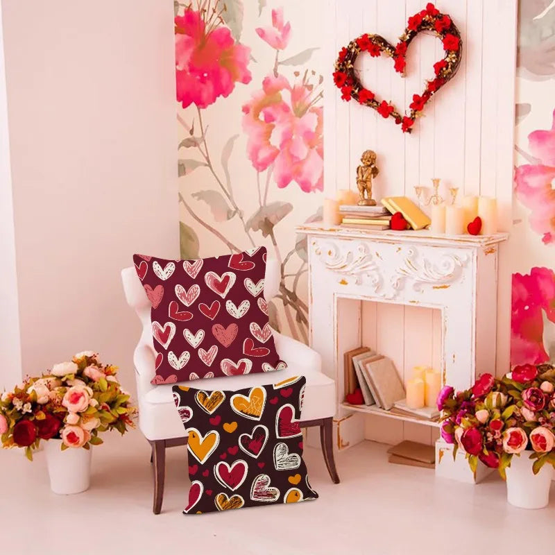 "Valentine's Day Love Heart" Pillow Covers