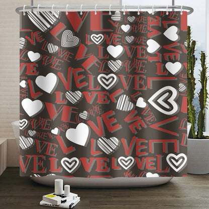 "Happy Valentine's Day" Shower Curtain