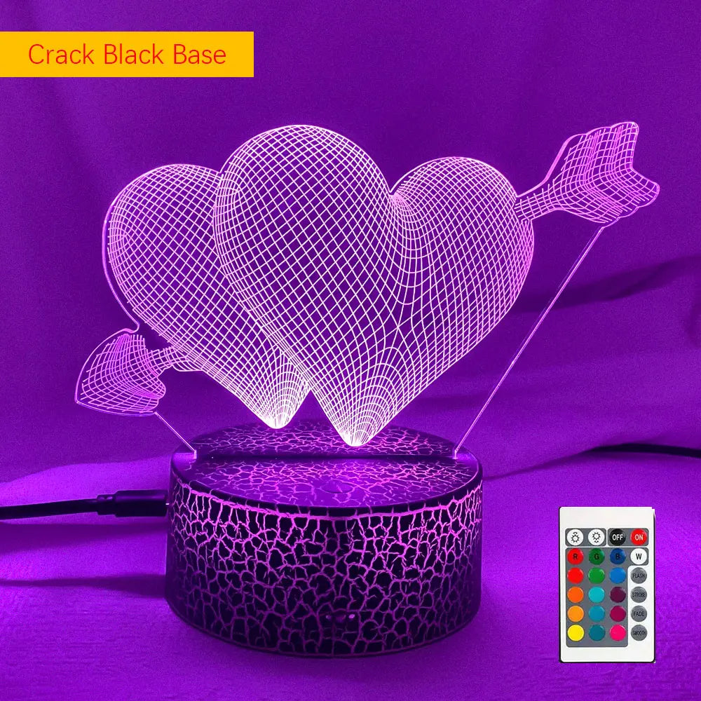 "Pierce Your Heart" 3D Night Light