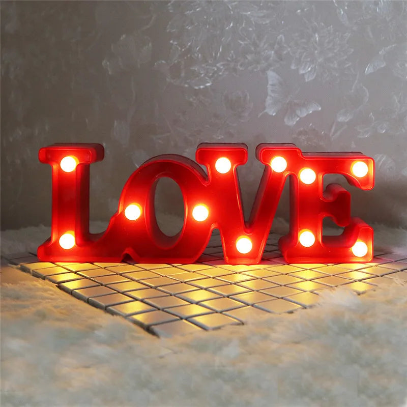 "Love, Heart" LED Lamp