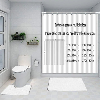 Fashion Grey Shower Curtain Rug Set