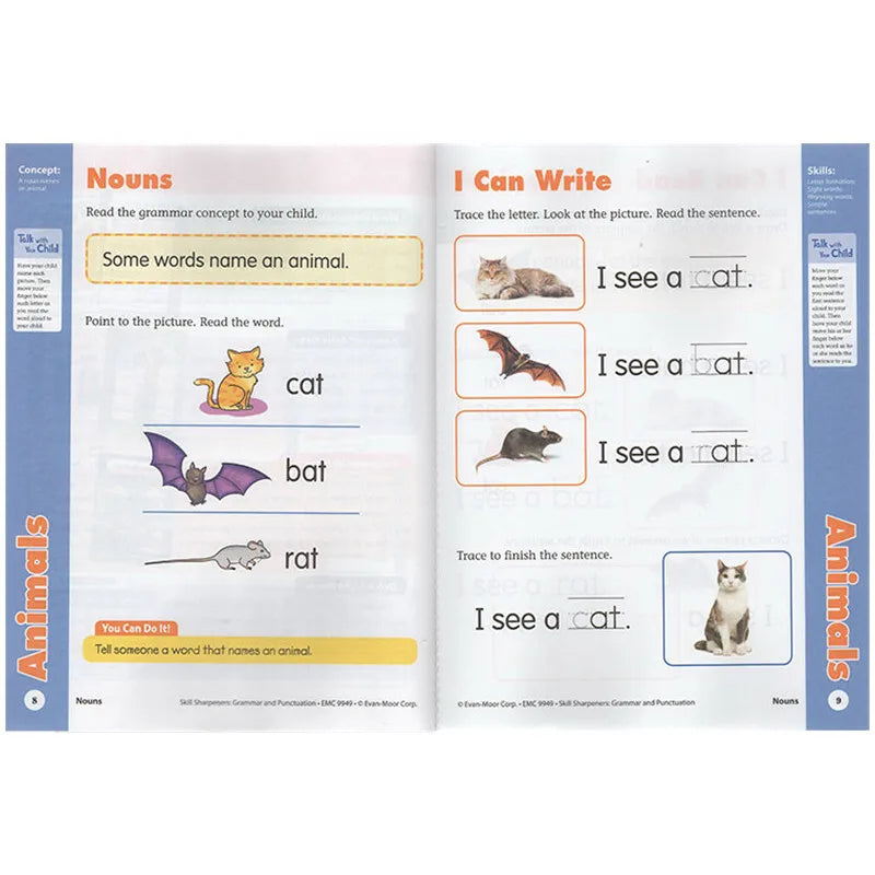 Cahier d'exercices de grammaire et de ponctuation Skill Sharpeners - Pré-maternelle