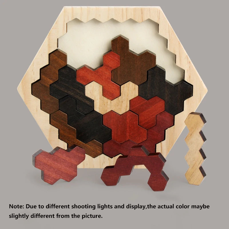 Wooden Hexagon Tangram Puzzle