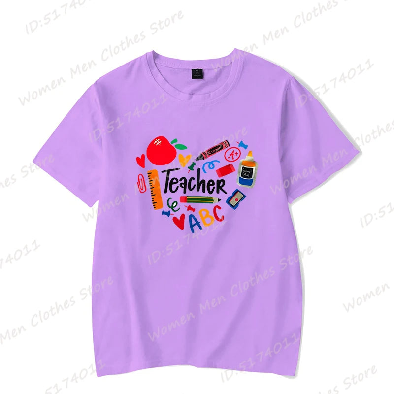 Teacher Heart Graphic Print T-shirt