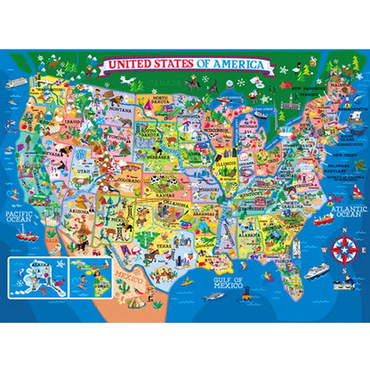 United States World Map Jigsaw Puzzle - 200 pcs