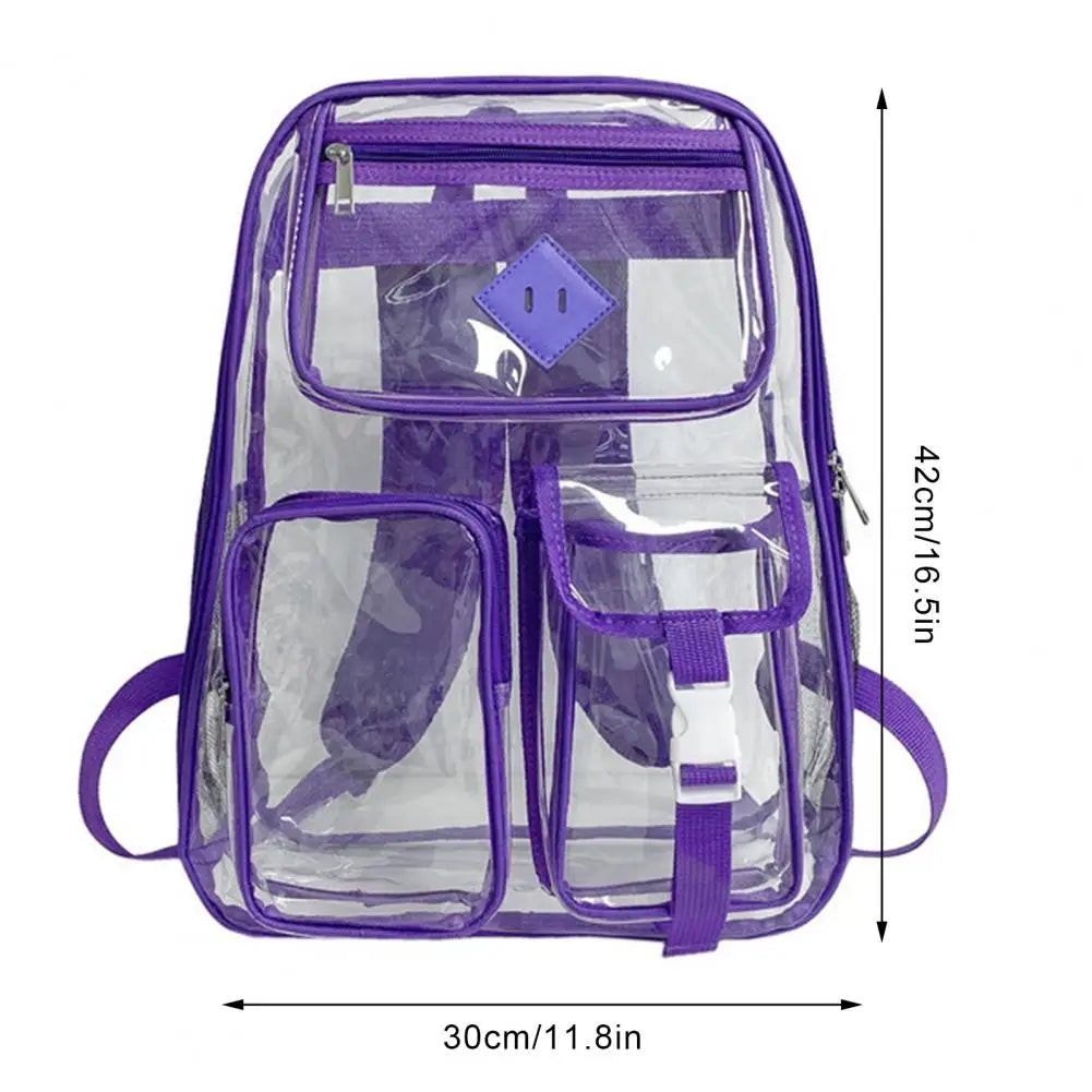 Large Clear Waterproof Zipper Backpack