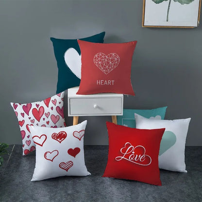 "Valentine's Day Red Pink Heart" Pillow Covers