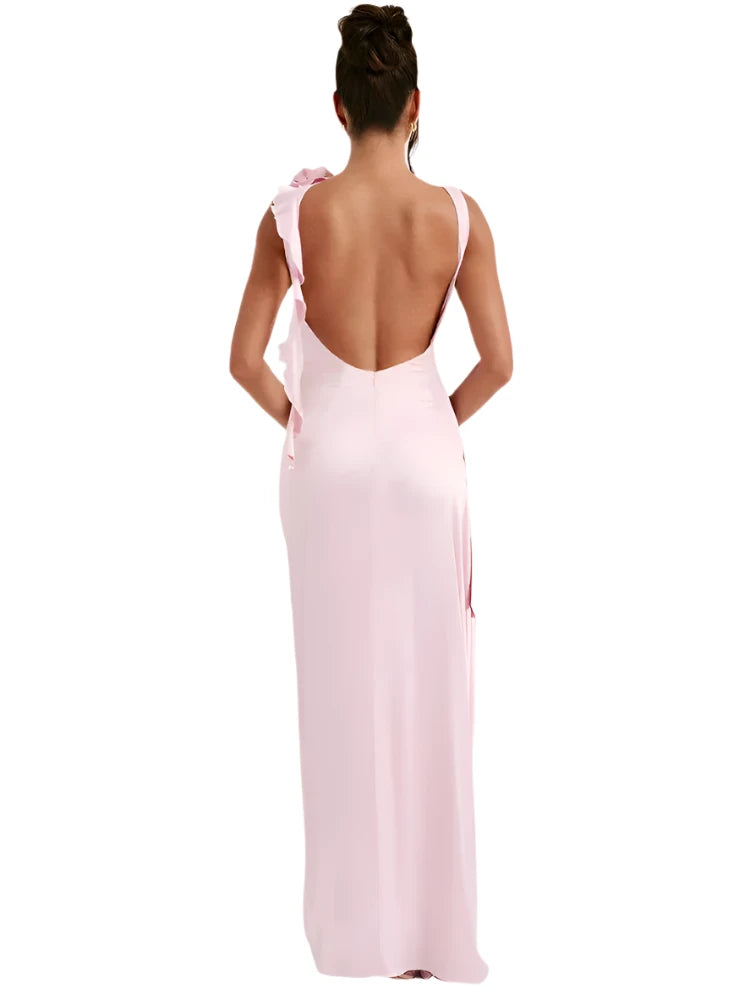 Backless Thigh High Split Dress