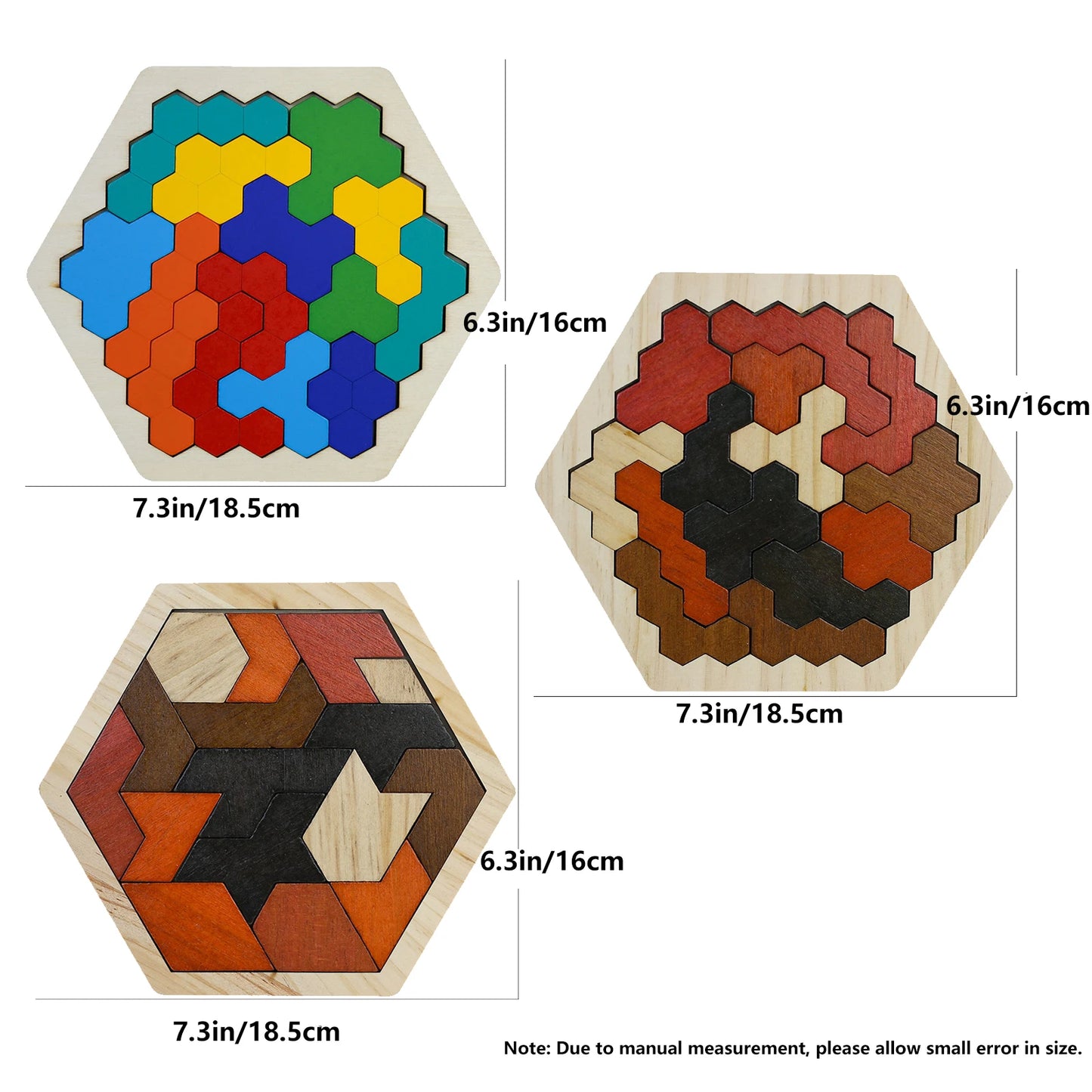 Wooden Hexagon Tangram Puzzle