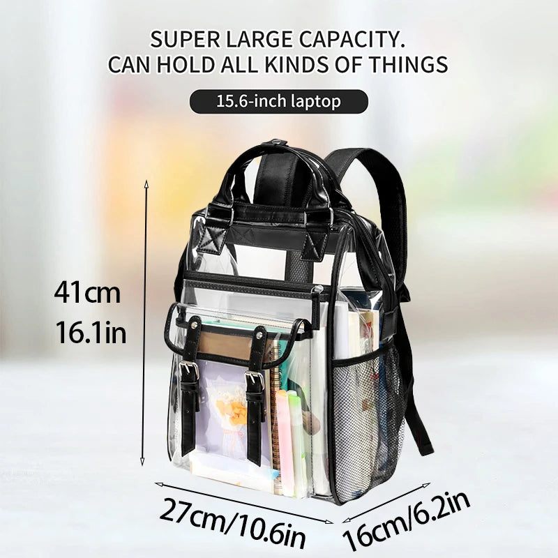 Large Clear Multi-compartment Waterproof Backpack