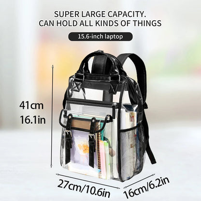 Large Clear Multi-compartment Waterproof Backpack