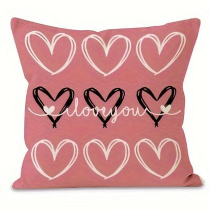 "Pink Love Valentine's Day" Pillow Covers