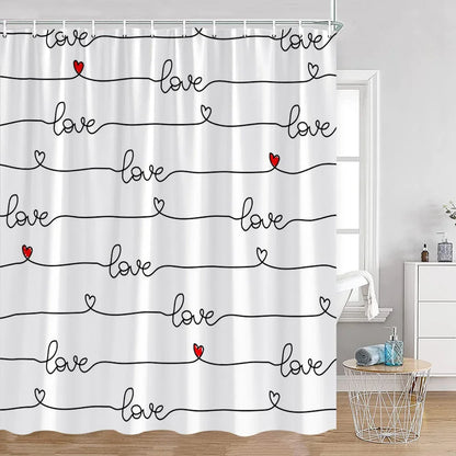 "Heart and Rainbows" Shower Curtains