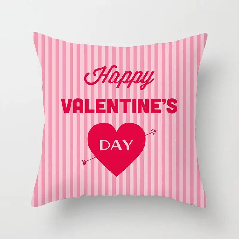 "Valentine's Day Red Pink Heart" Pillow Covers